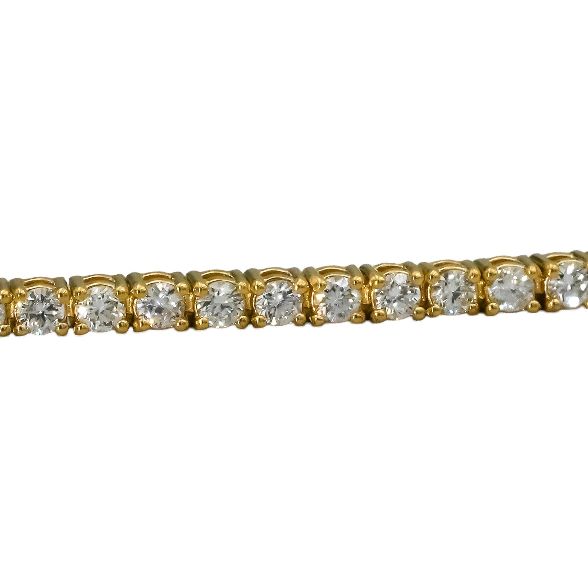 14k Yellow Gold VS Round Diamond Tennis Bracelet 1.65CT