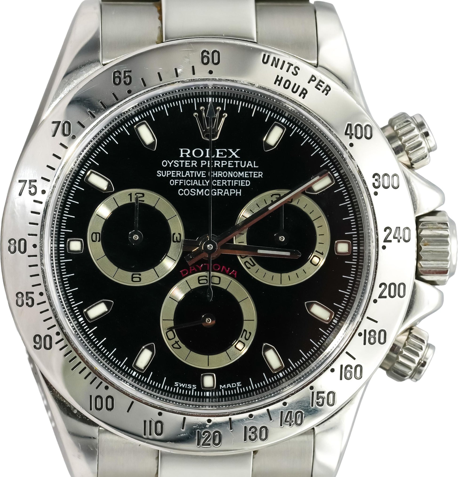 ROLEX Stainless Steel Cosmograph Daytona Black Dial Automatic Watch Ref. 116520