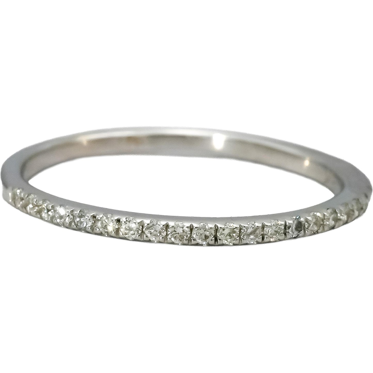 EFFY 18k White Gold VS Round Diamond Stacking Band Ring 0.20CT Size 6