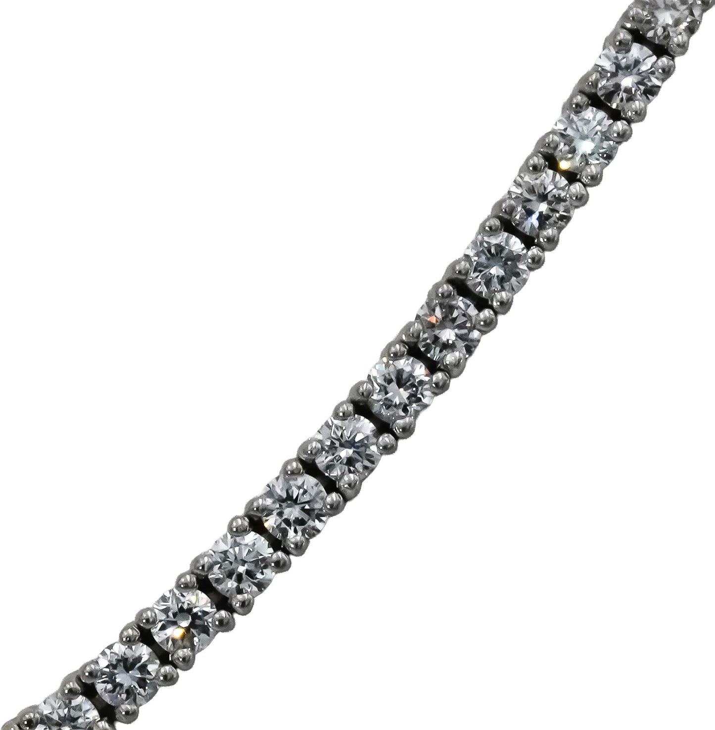 14k White Gold VS Round Natural Diamond Tennis Necklace 5.44CT