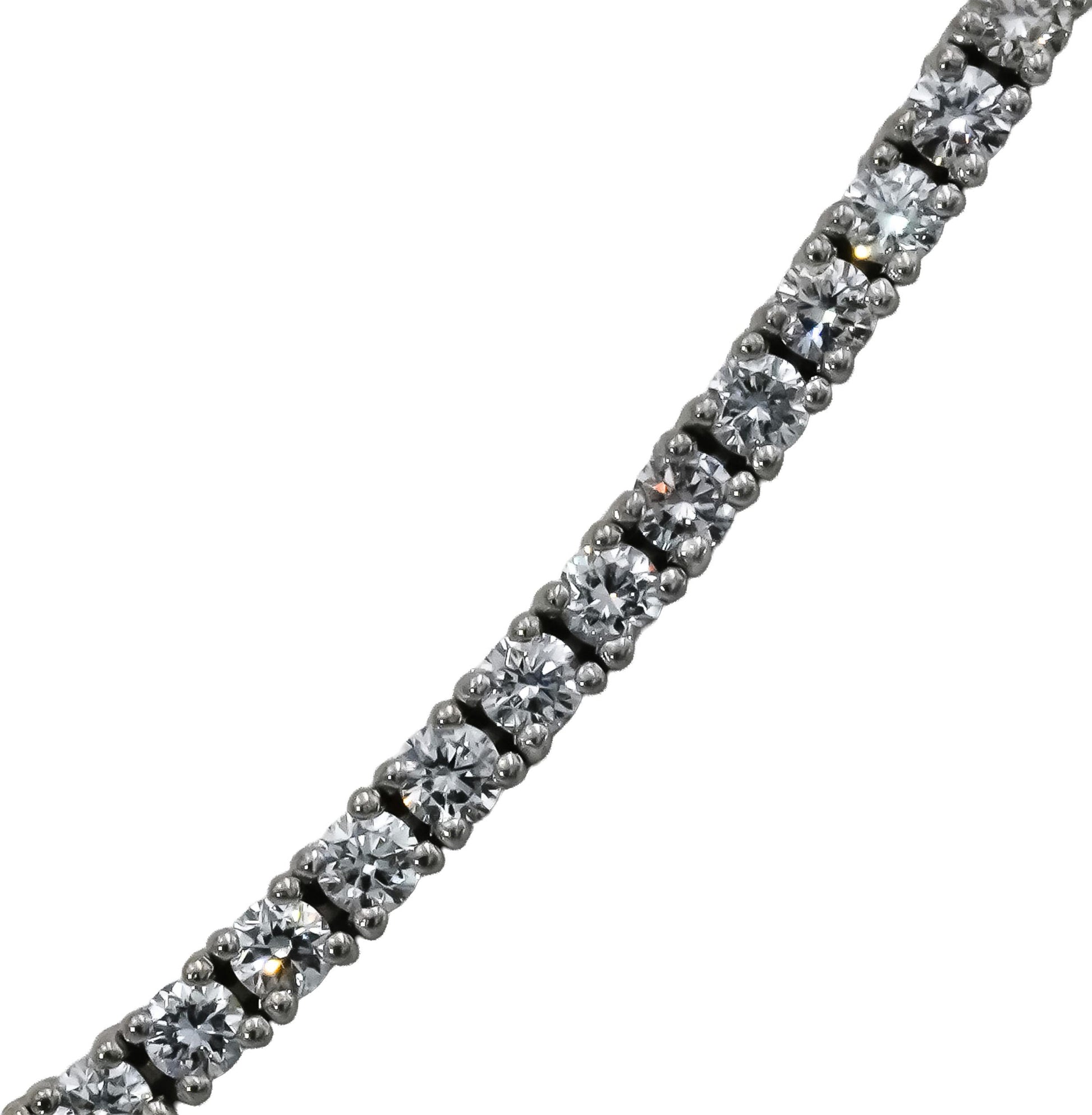14k White Gold VS Round Natural Diamond Tennis Necklace 5.44CT