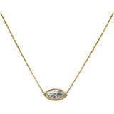 14k Yellow Gold VS Marquise Lab-Grown Diamond Solitaire Pendant Necklace 2.37CT