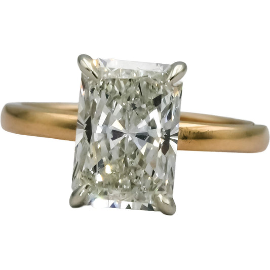 IGI 14k Yellow Gold VS1/G Radiant Lab-Grown Diamond Ring 2.96CT Size 5.75