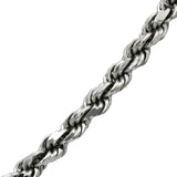 10k White Gold Diamond Cut Solid Rope Chain Necklace 4.0mm Wide