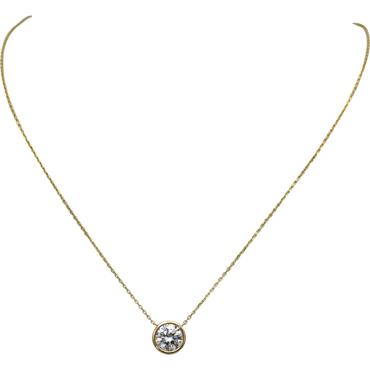 14k Yellow Gold VS Round Lab-Grown Diamond Solitaire Pendant Necklace 2.05CT