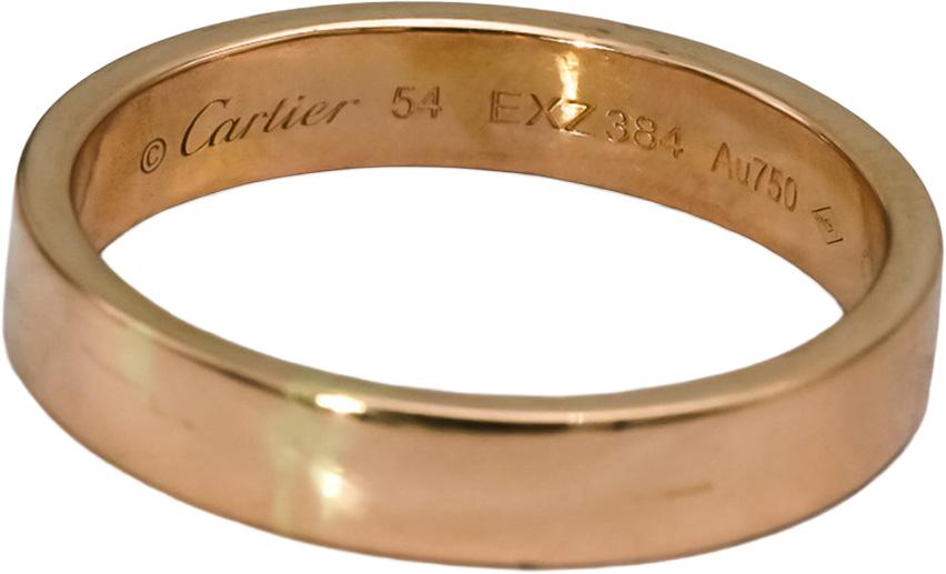 CARTIER 18k Rose Gold 4.0mm Wide Band Ring Size 54
