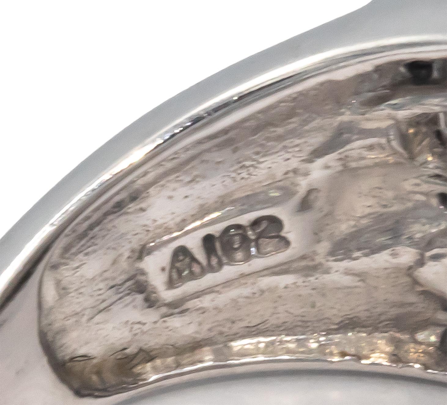 14k White Gold 1.50CT VS Diamond Wide Band Ring Size 7