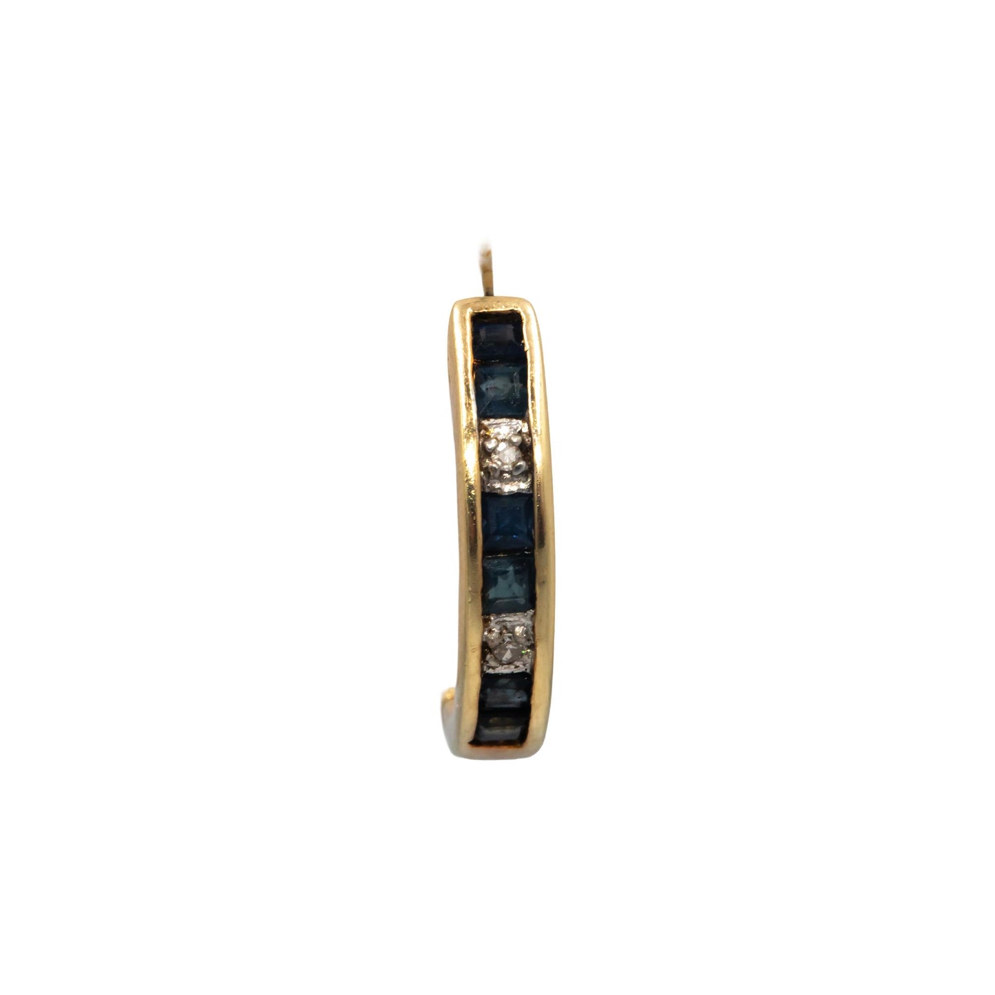 10k Yellow Gold 0.15CT Ruby Hoop Huggie Earrings w/ Diamond Accents
