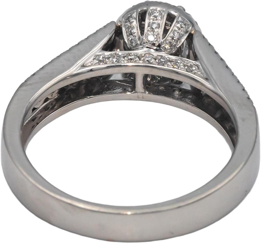 Platinum 1.50CT Diamond Halo Engagement Ring Size 7 w/ 0.45CT Center