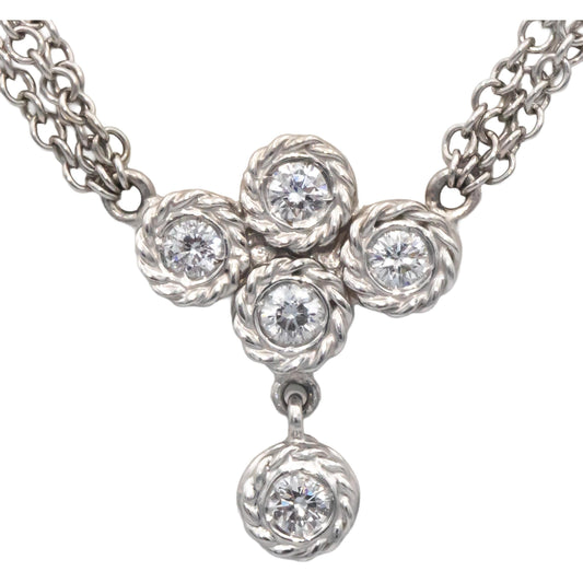 18k White Gold 0.50CT Diamond Pendant Multi-Chain Necklace