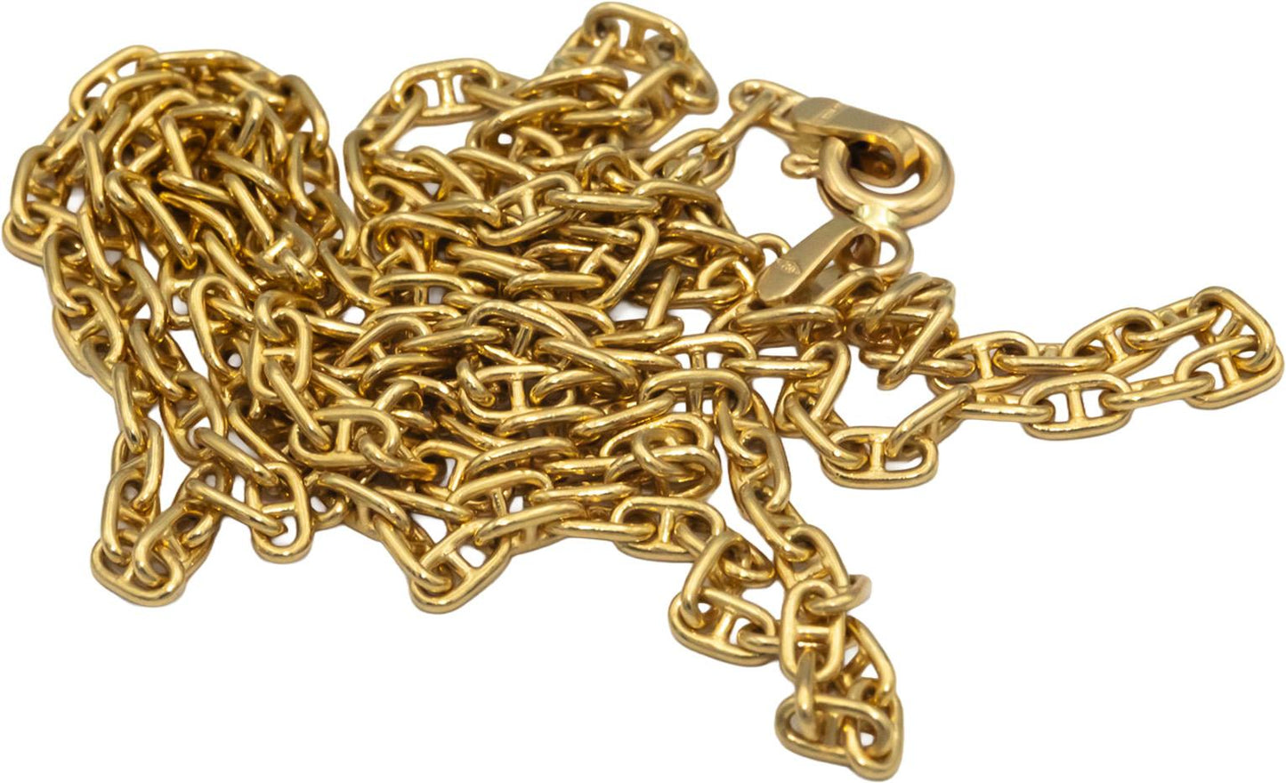 18k Yellow Gold 24" Long Anchor Link Chain Necklace