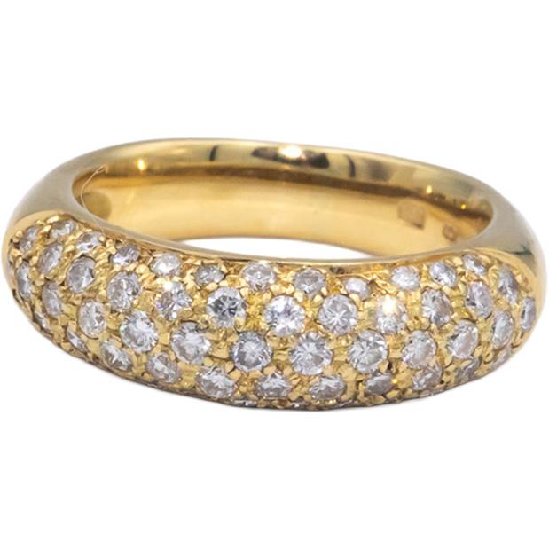 18k Yellow Gold 0.75CT VS Diamond Dome Cluster Band Ring Size 7