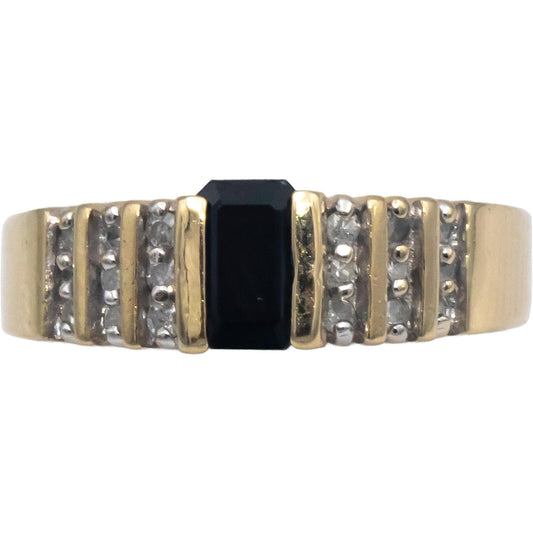 10k Yellow Gold 0.68CT Diamond and Topaz Band Ring Size 6.5