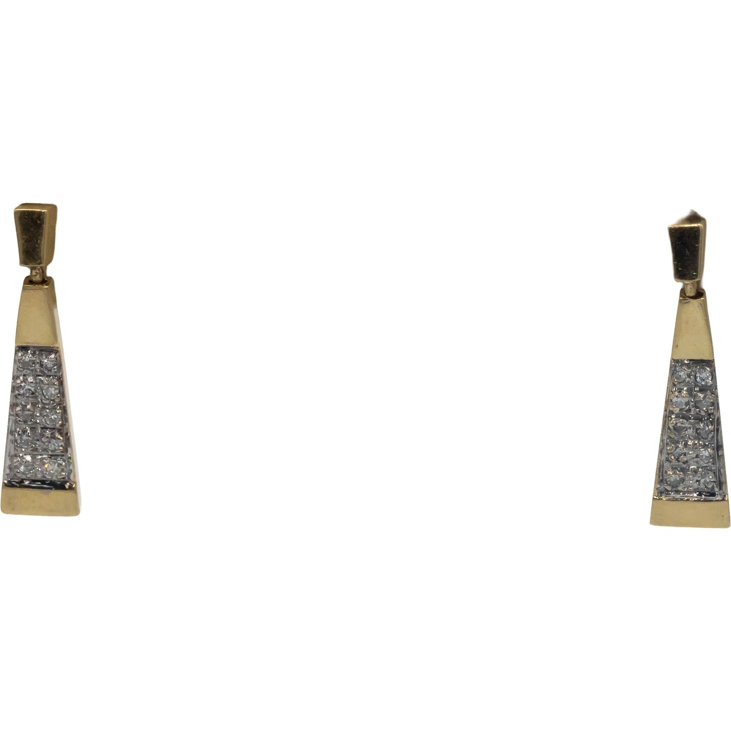 14k Yellow Gold 0.23CT Diamond Drop Dangle Earrings