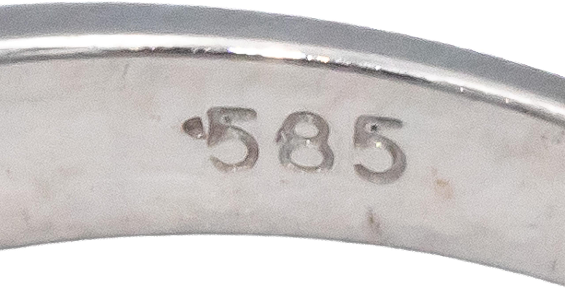 14k White Gold 0.16CT Round Cut Diamond Band Ring Size 6.5