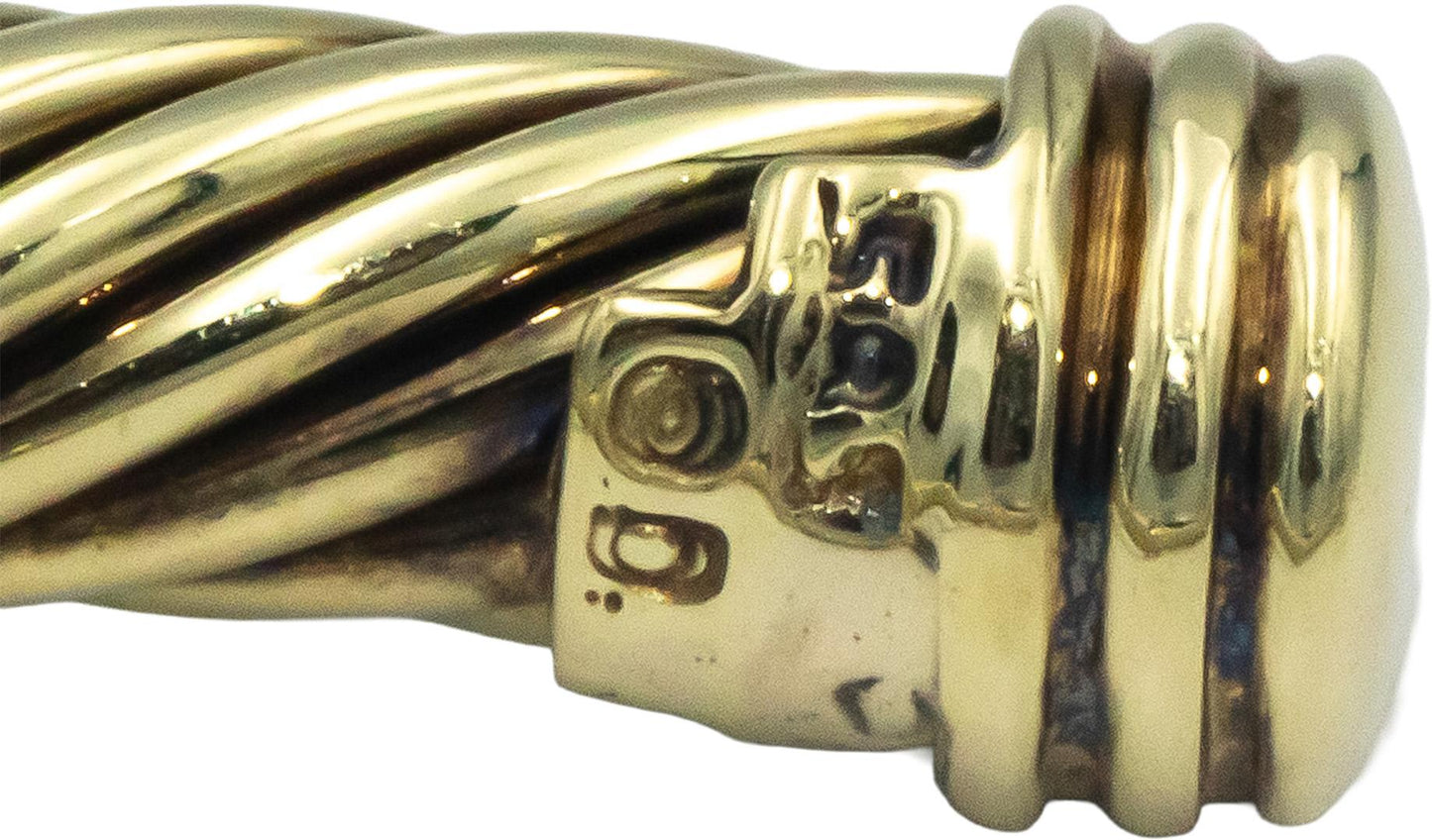 DAVID YURMAN Designer 14k Yellow Gold Jewelry Cable Cuff Bracelet