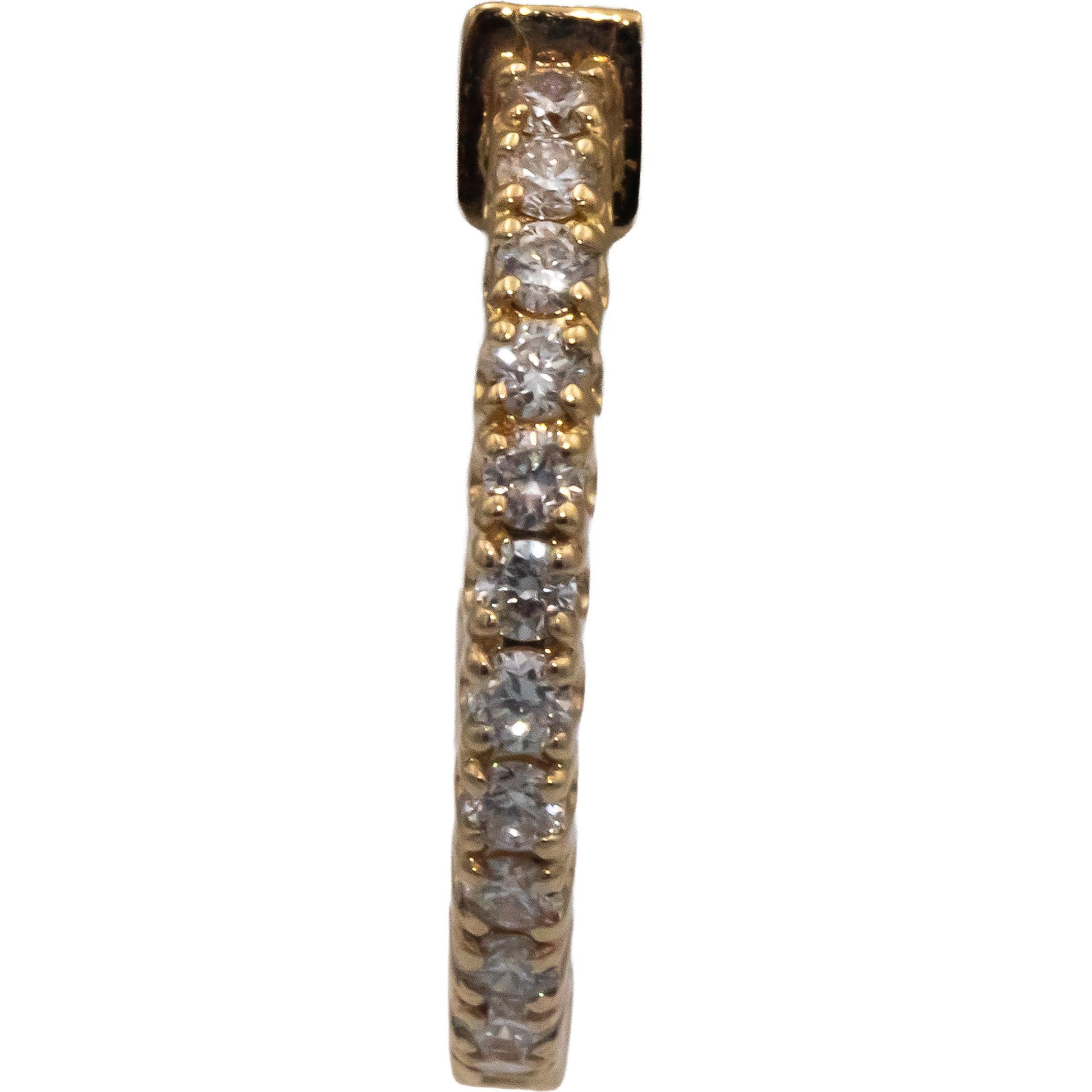 14k Yellow Gold 0.70CT Round Cut Diamond Inside Out Hoop Earrings