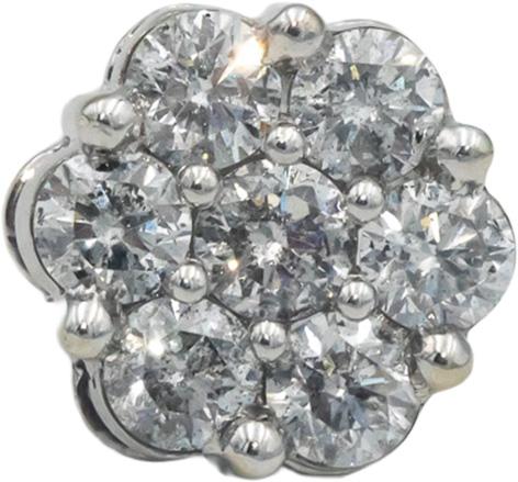 10k White Gold Round Diamond Cluster Flower Stud Earrings 5.20CT