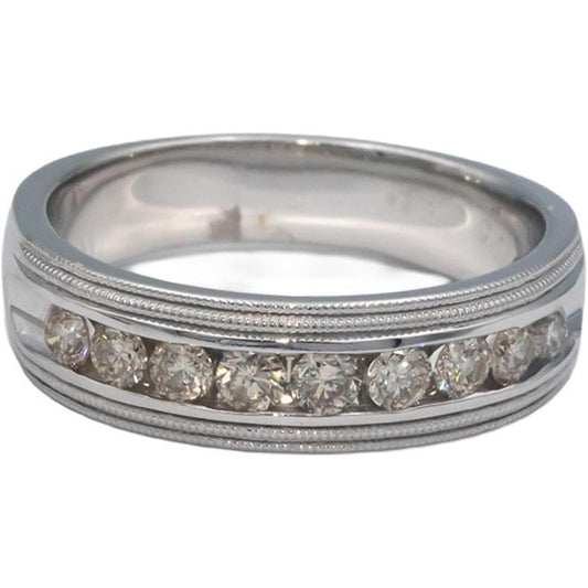 14k White Gold 0.75CT Round Cut Diamond Band Ring Size 9.25