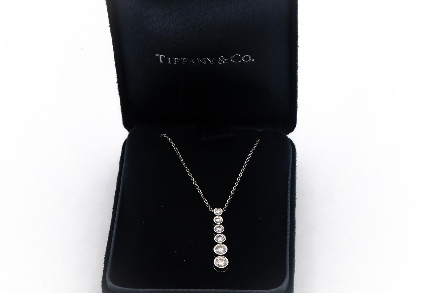 TIFFANY & CO Platinum 0.50CT VS Diamond Jazz Pendant Necklace $6400 Retail