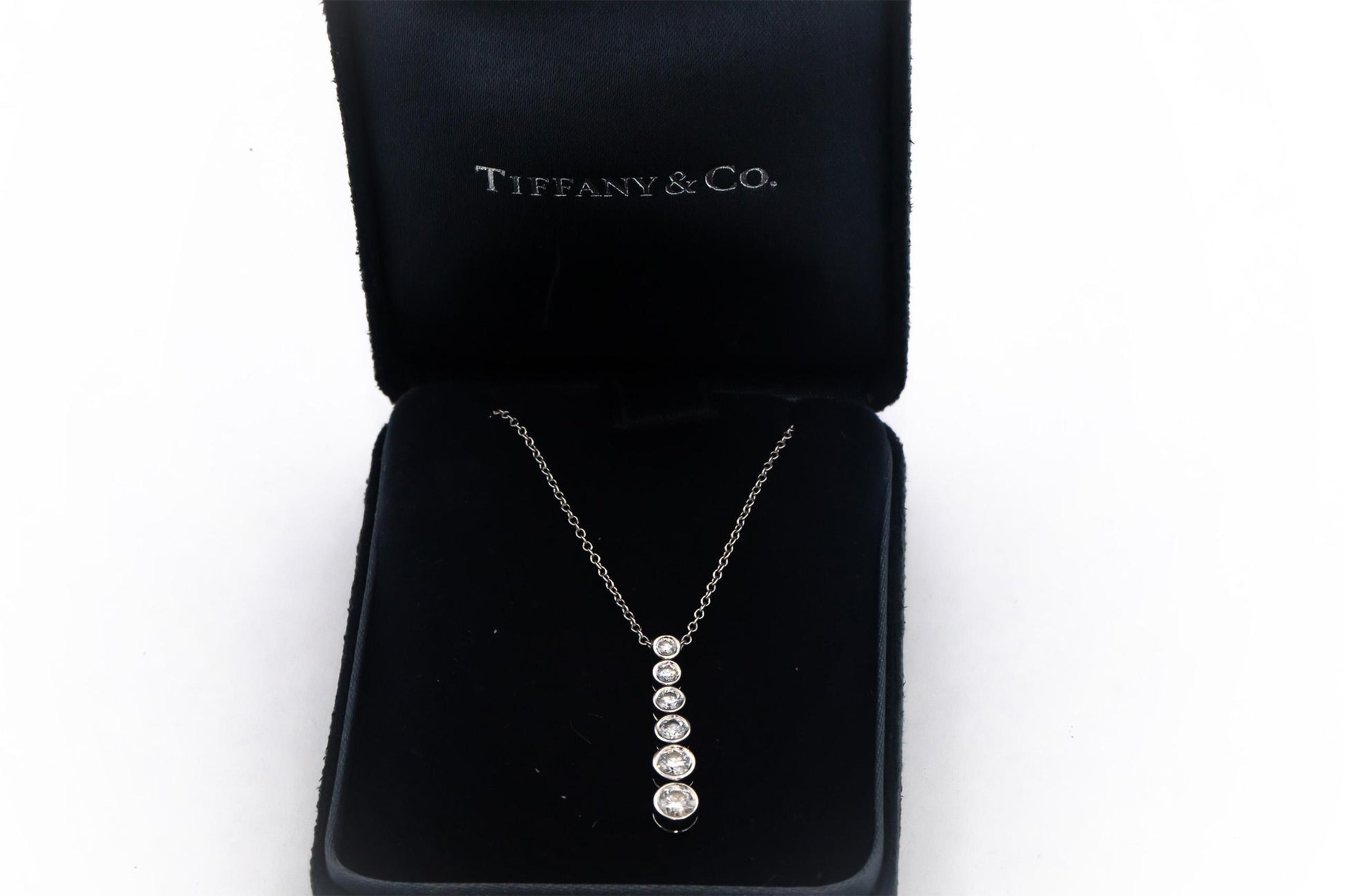 TIFFANY & CO Platinum 0.50CT VS Diamond Jazz Pendant Necklace $6400 Retail