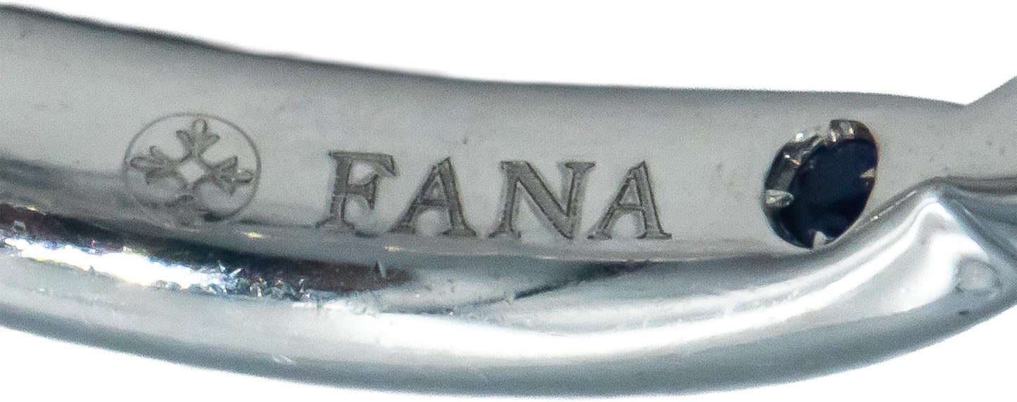 FANA 14k White Gold 1.42CT Diamond and Sapphire Halo Ring Size 6.5