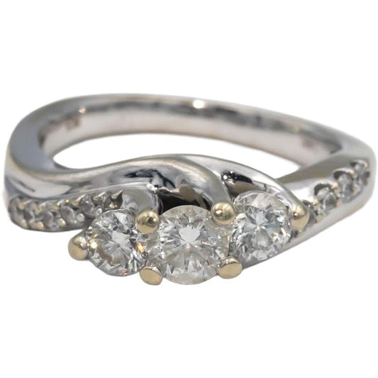 14k White Gold Jewelry 1.0CT Round Cut Diamond Ring Size 7