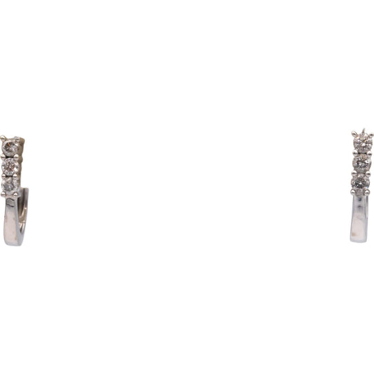 14k White Gold Jewelry 0.50CT Round Cut Diamond Huggie Earrings