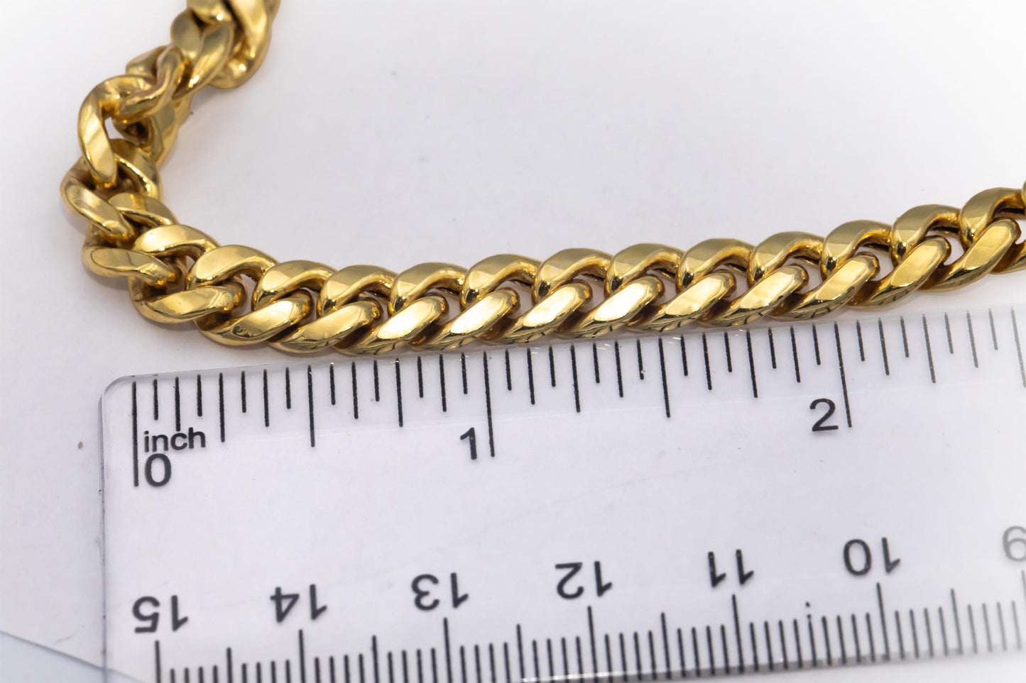 10k Yellow Gold Jewelry 22" Long/7.7mm Wide Hollow Cuban Link Chain Necklace