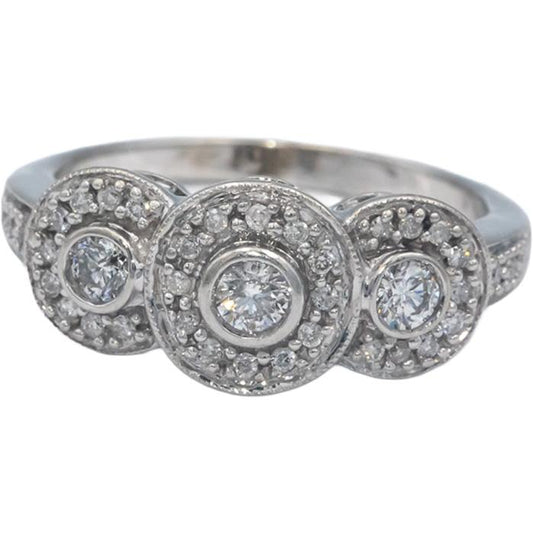 KEEPSAKE 14k White Gold 0.50CT Round Cut Diamond Ring Size 8