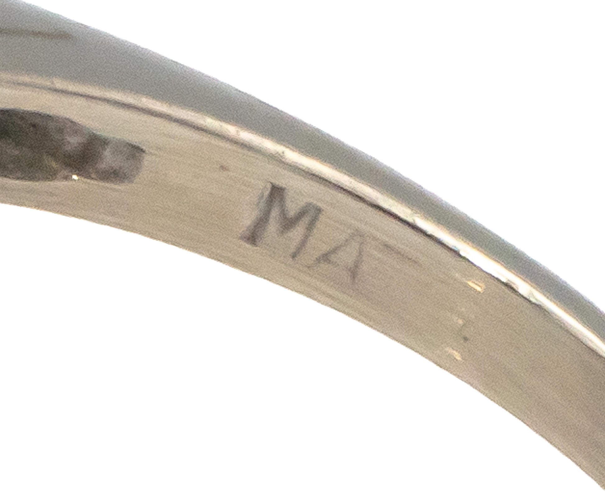Antique Vintage 14k White Gold VS Diamond Ribbon Cocktail Ring 0.40CT Size 4.5