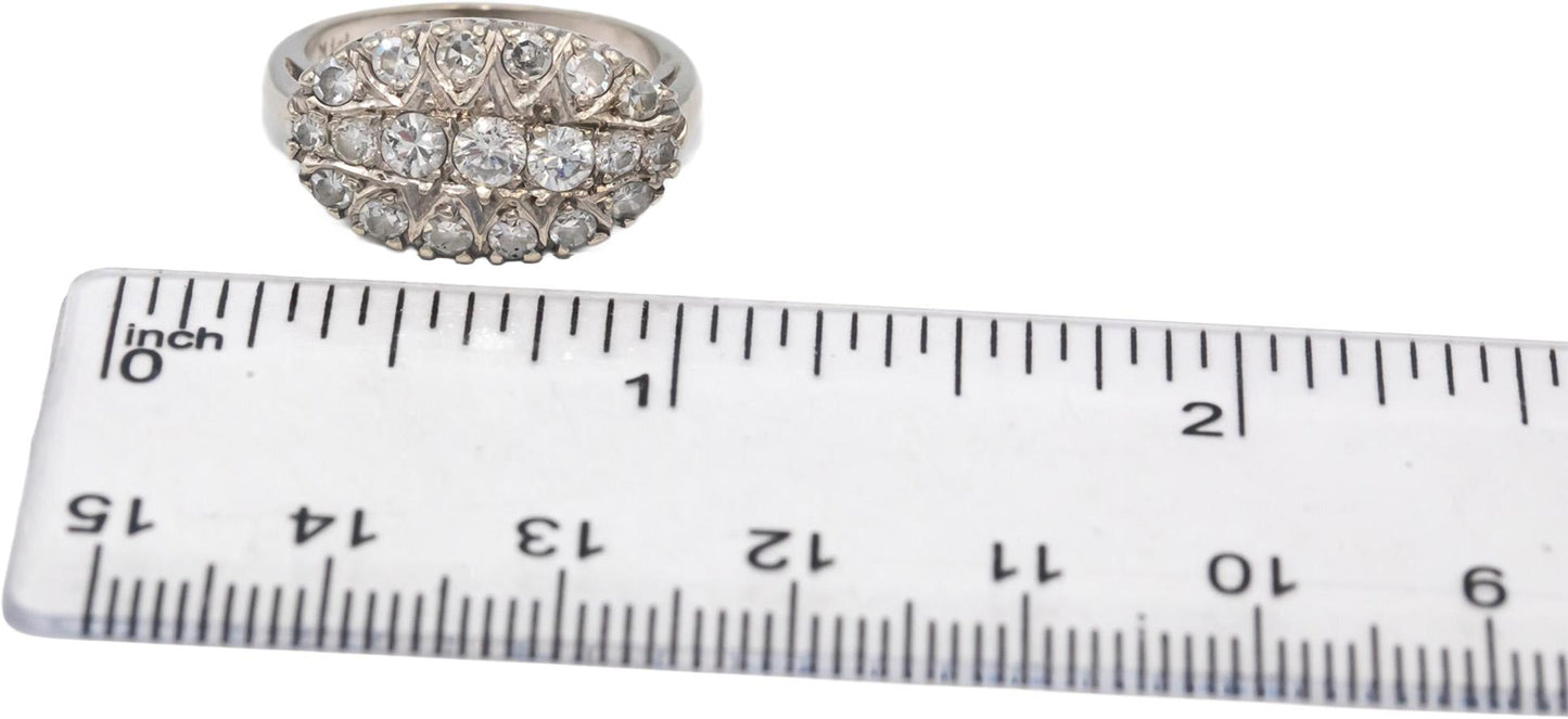 Vintage Antique 14k White Gold VS Diamond Cocktail Ring 1.0CT Size 6.25