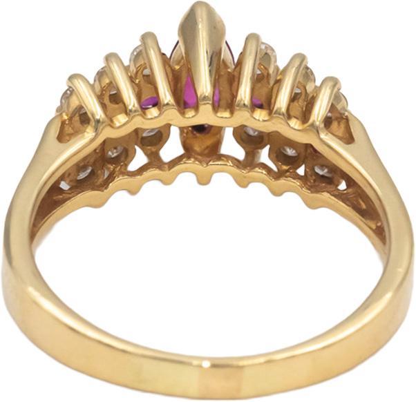 BH EFFY 14k Yellow Gold Diamond & Ruby Cocktail Ring 0.70CT Size 7