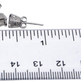 10k White Gold Round & Princess Cut Diamond Stud Earrings 0.25CT