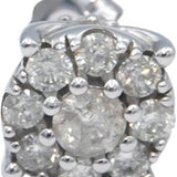 Round Diamond 10k White Gold Cluster Stud Earrings 1.20CT