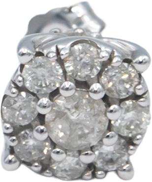Round Diamond 10k White Gold Cluster Stud Earrings 1.20CT