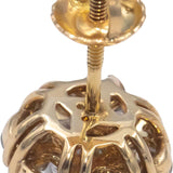 Round Diamond 14k Yellow Gold Flower Cluster Stud Screw Back Earrings 2.20CT