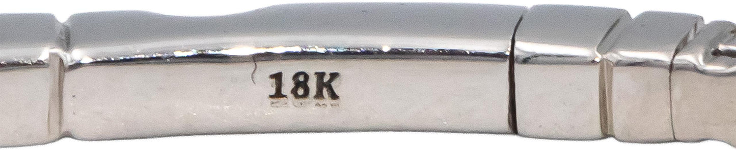 18k White Gold VS Round Diamond Semi-Flexible Bangle Bracelet 2.99CT