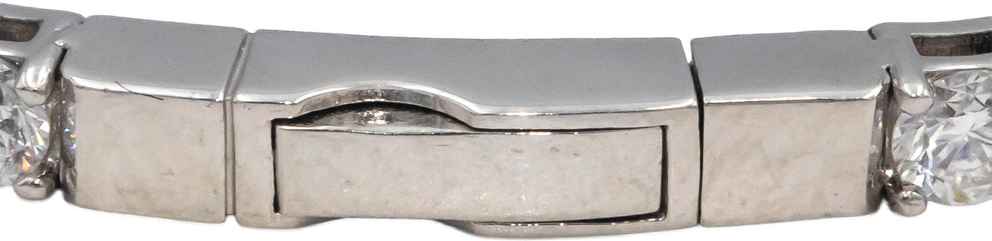 Round Diamond 18k White Gold Flexible Bangle Bracelet 7.90CT