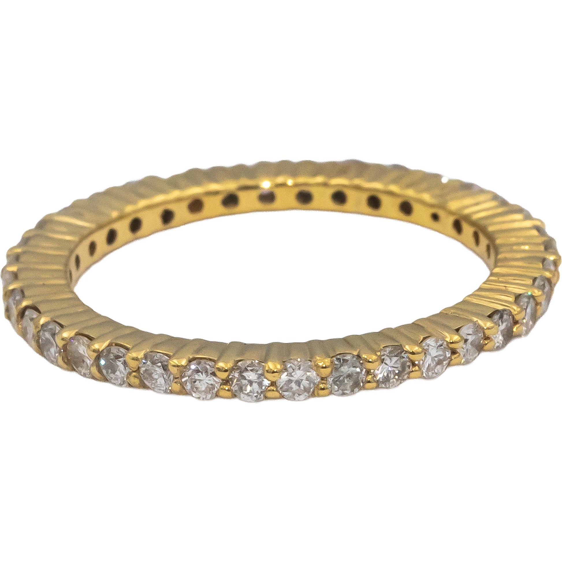 18k Yellow Gold Round Diamond Eternity Band Ring 0.77CT Size 6