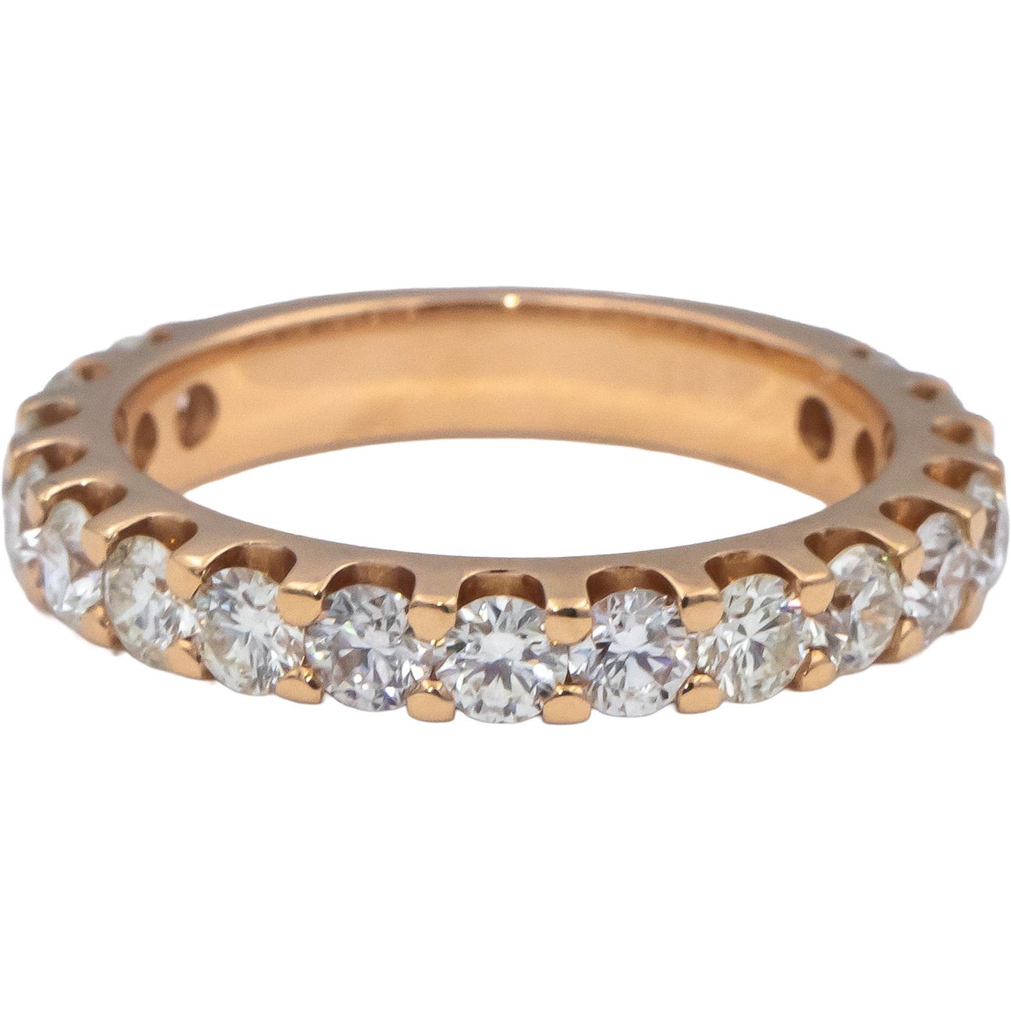 18k Rose Gold VS Round Diamond Half Eternity Band Ring 1.50CT Size 6