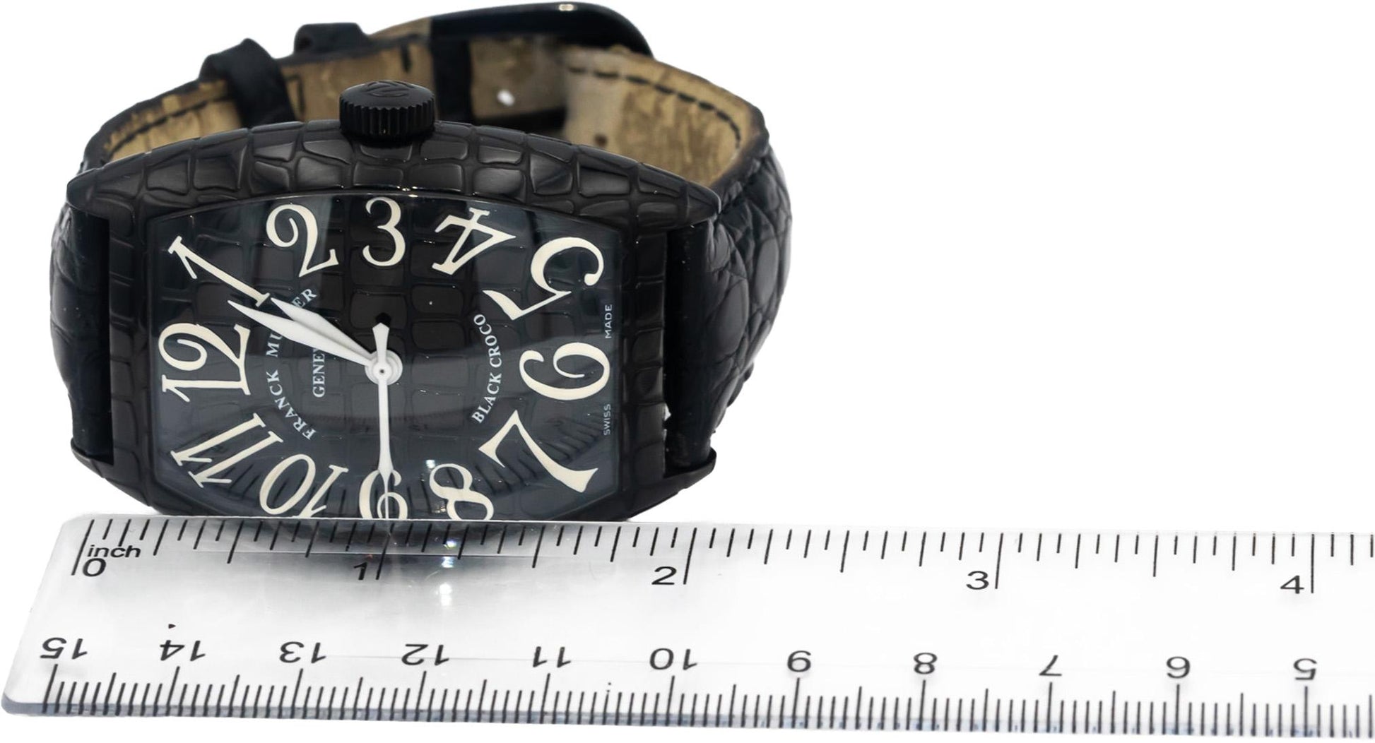 FRANCK MULLER Cintree Curvex "Black Croco" PVD Automatic Watch w/ Box & Papers