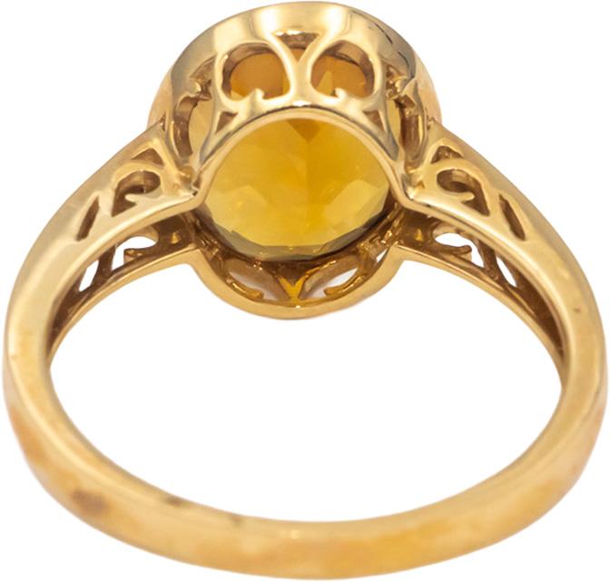 14k Yellow Gold Oval Cut Bezel Set Citrine Solitaire Ring 2.0CT Size 7.25