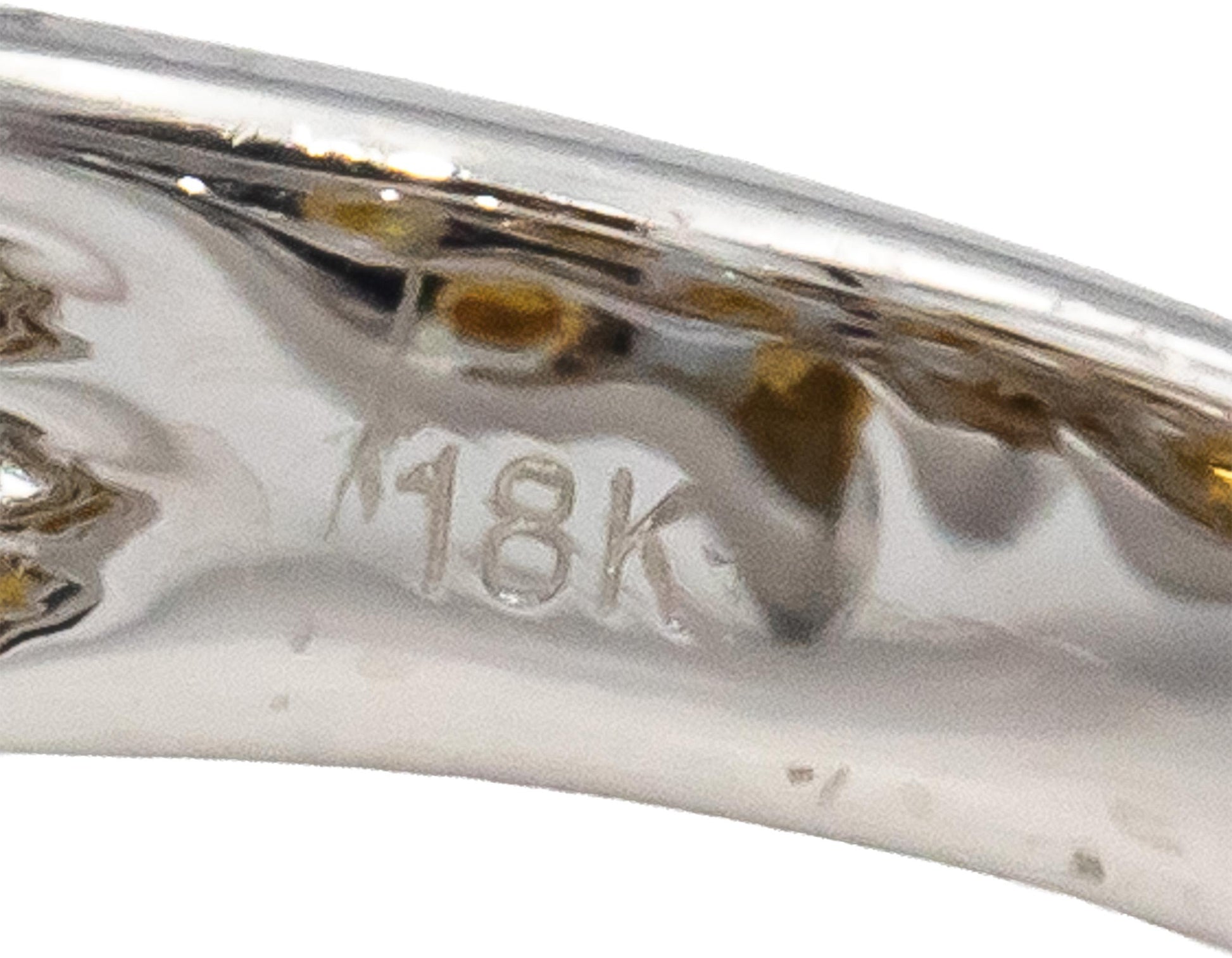 18k White Gold Round Orange & White Diamond Cocktail Ring 1.66CT Size 6.25