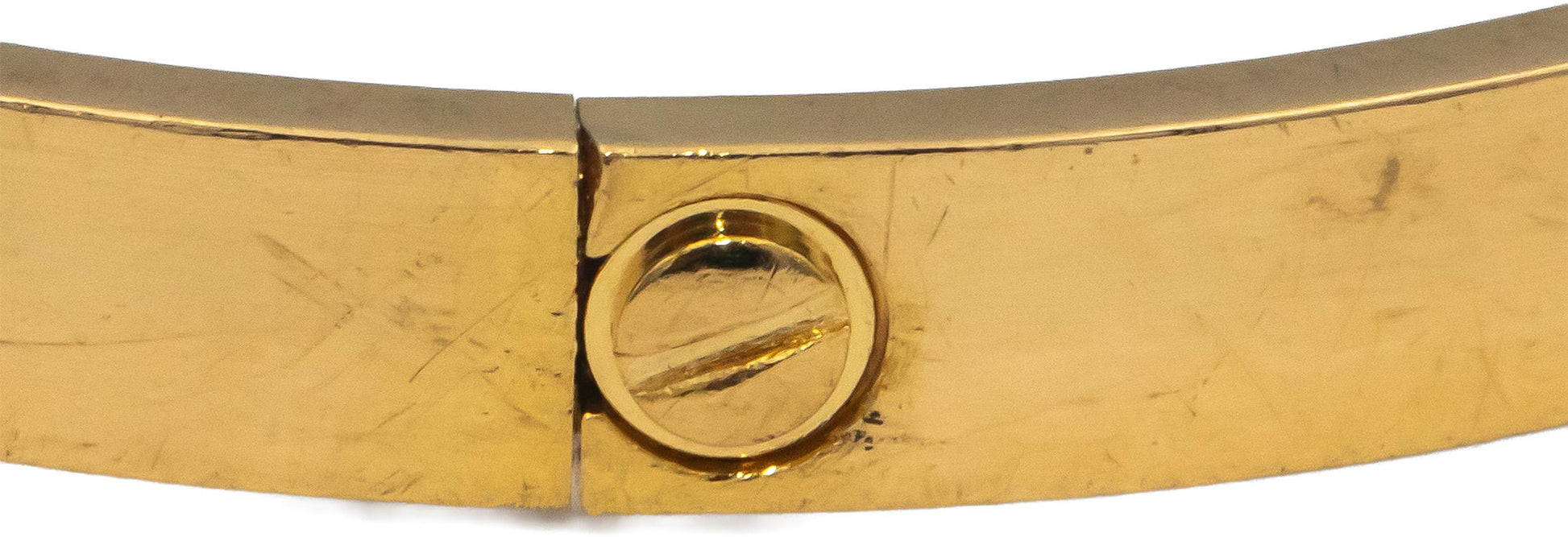 CARTIER 18k Gold Love Collection Screw Motif 6.0mm Bangle Bracelet Size 21 $7950