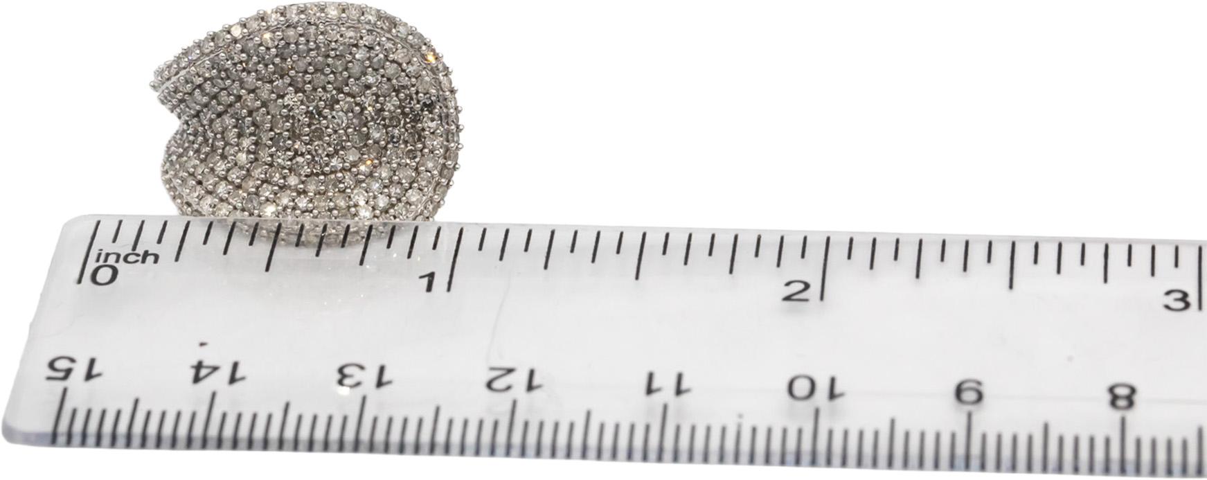 14k White Gold Round Diamond Cluster Cocktail Ring 2.0CT Size 7