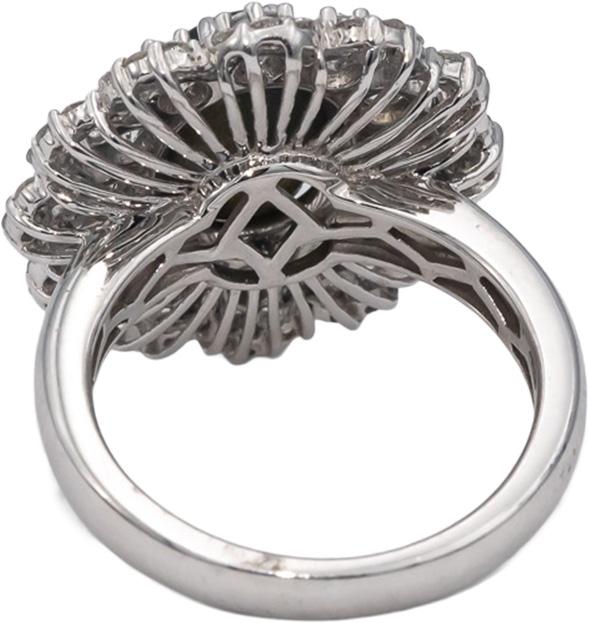 14k White Gold Cabochon Star Sapphire & Diamond Cocktail Ring 5.85CT Size 7