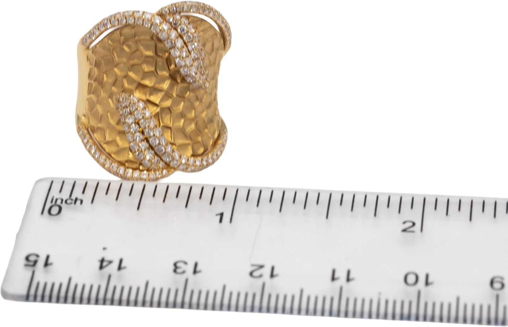 MOUAWAD 18k Yellow Gold VS Round Diamond Floral Cocktail Ring 1.25CT Size 7.25