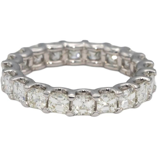 18k White Gold VS Asscher Cut Diamond Eternity Band Ring 3.0CT Size 6
