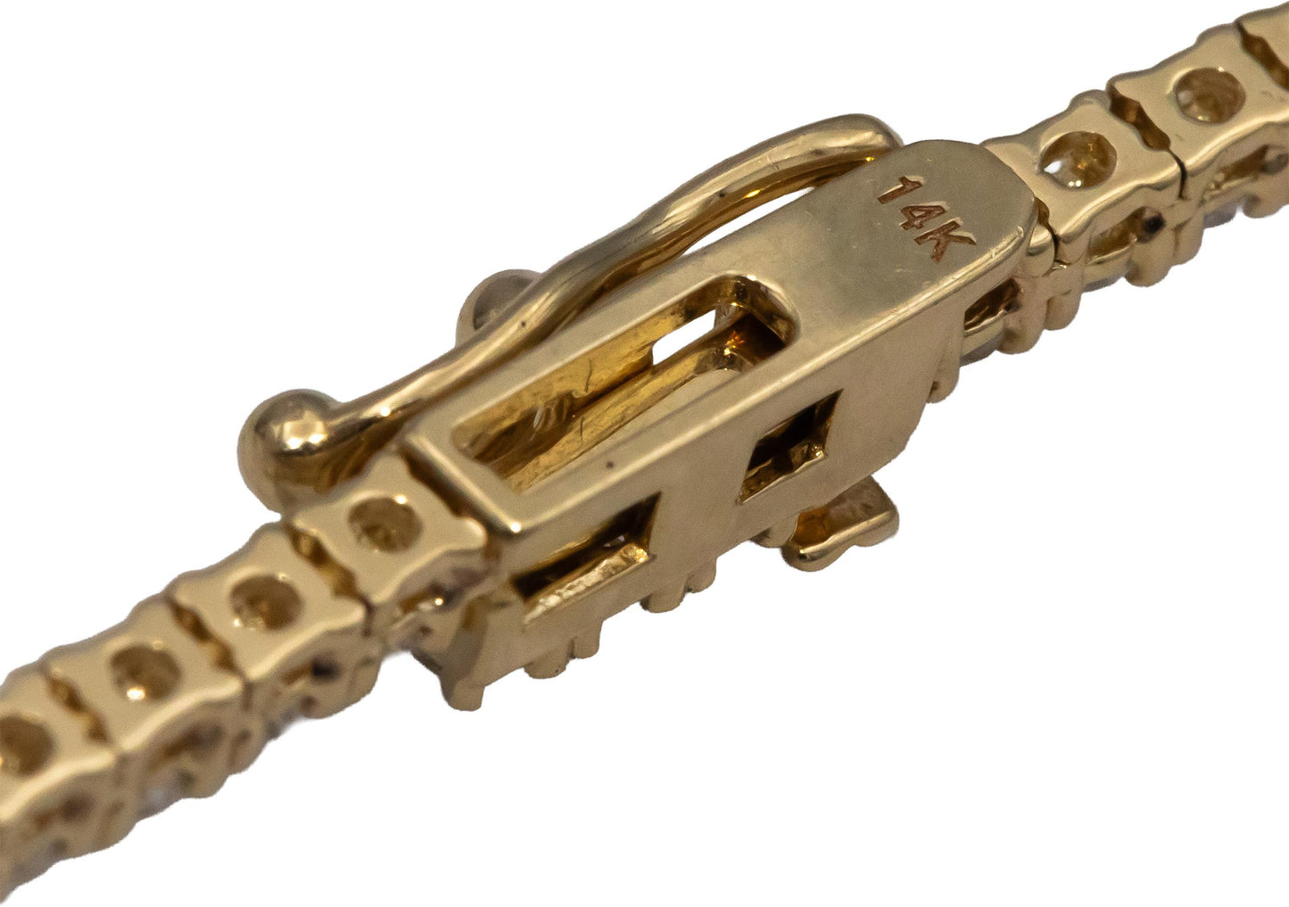 14k Yellow Gold VS Round Diamond Tennis Necklace 4.41CT